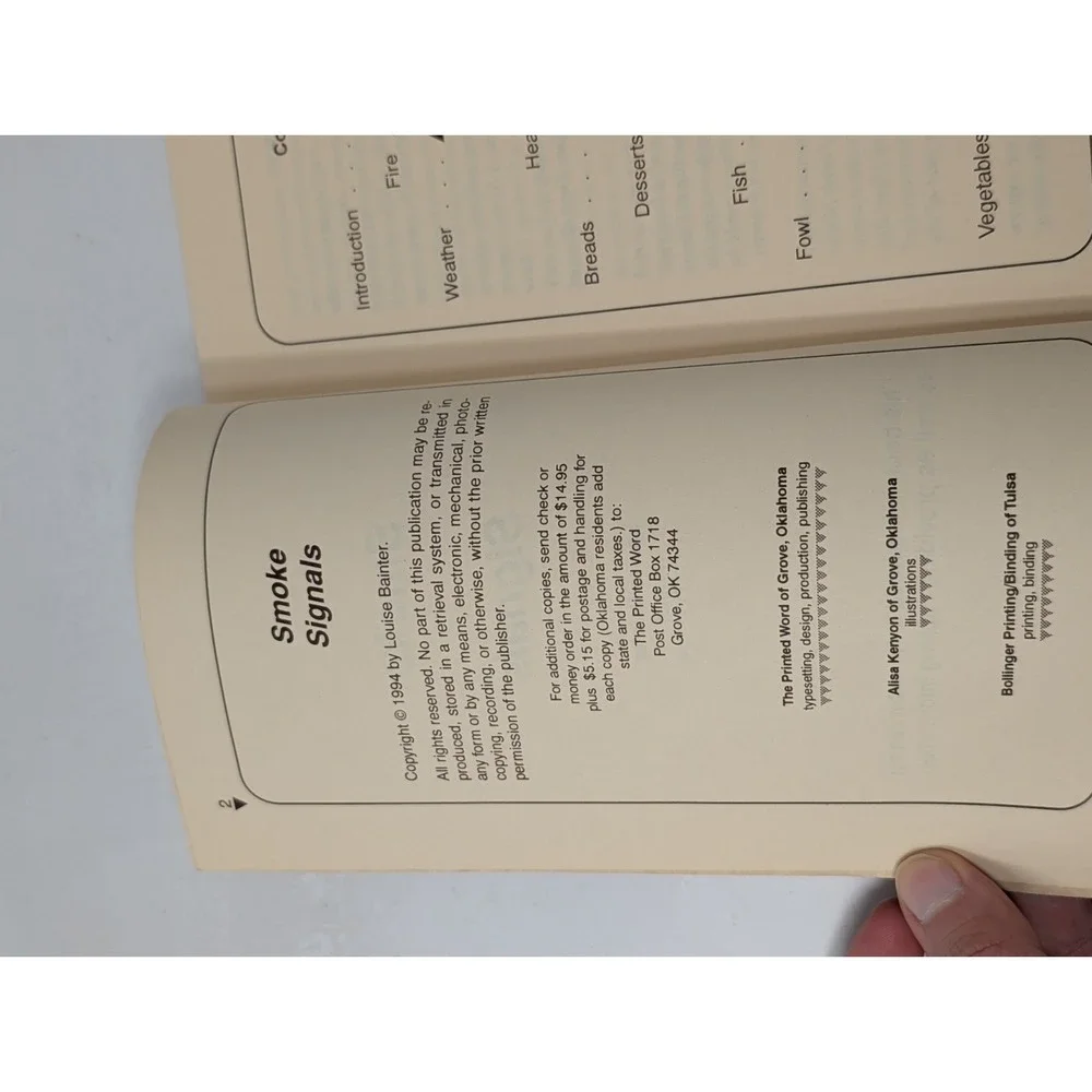 Smoke Signals by Louise Bainter Native American‎ Indian Cookbook Folklore Book